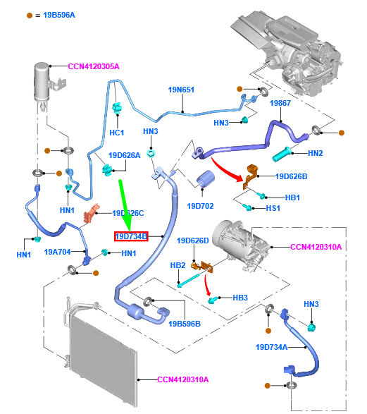 new ford fiesta mk6 a/c system tube assy 1883505 c1b1-19f618-bc original