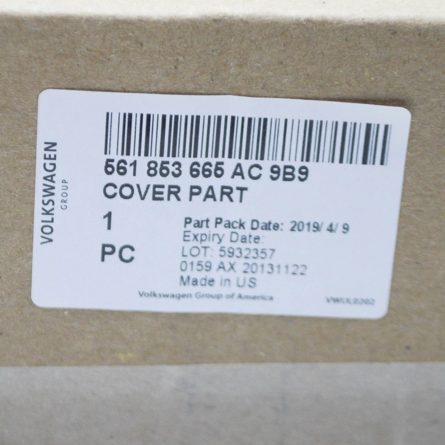 NEW VOLKSWAGEN PASSAT B8 FRONT LEFT BUMPER GRILLE 561853665AC9B9