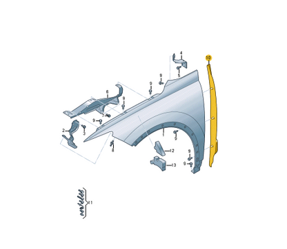 new audi q4 e-tron front right wing plastic trim 89a821112 original