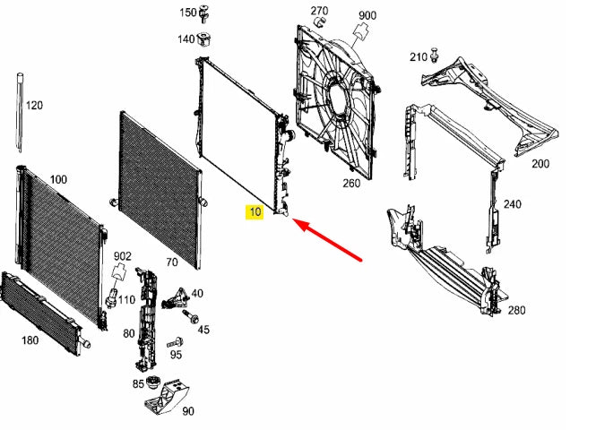 NEW MERCEDES-BENZ C-CLASS W205 ENGINE COOLANT RADIATOR A0995001703 ORIGINAL