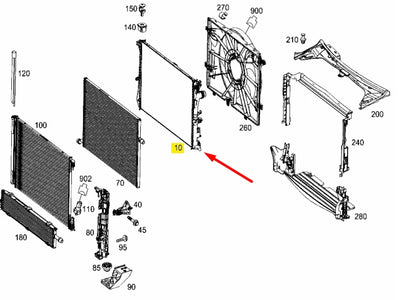 NEW MERCEDES-BENZ C-CLASS W205 ENGINE COOLANT RADIATOR A0995001703 ORIGINAL