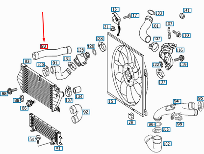 new mercedes-benz m w163 radiator hose a1635016382 original