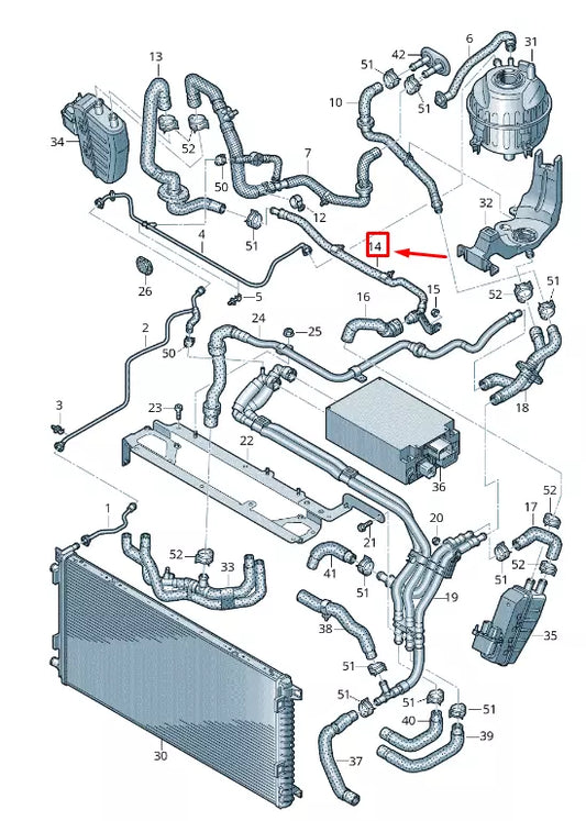 NEW AUDI E-TRON GEN ENGINE COOLANT PIPE 4KR819885B