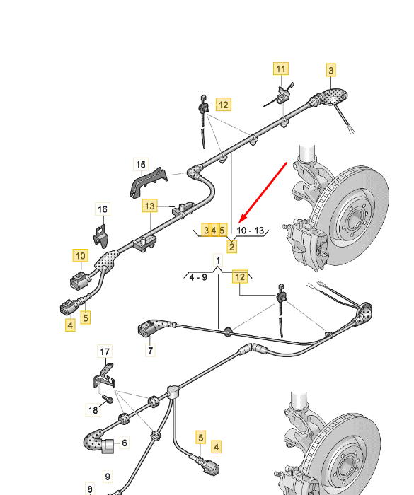 new seat ateca kh7 rear left brakes axle cable harness 5wa927902e original