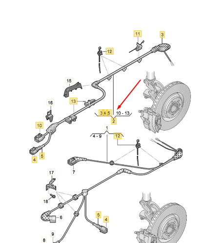 new seat ateca kh7 rear left brakes axle cable harness 5wa927902e original