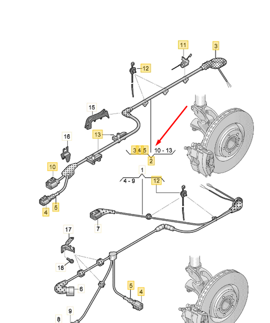 new seat ateca kh7 rear left brakes axle cable harness 5wa927902e original