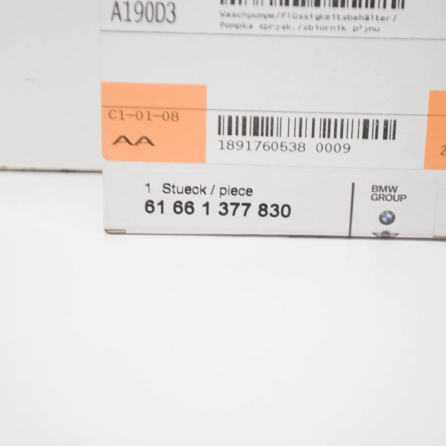 NEW BMW 3 E30 WATER PUMP 316 1.8L 66KW PETROL 61661377830 ORIGINAL