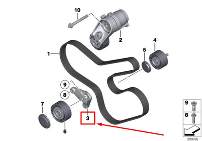 NEW BMW X5 F15 ENGINE DRIVE BELT PULLEY BRACKET 11287589983 7589983 ORIGINAL