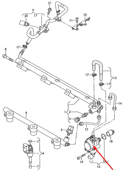 NEW AUDI Q7 4L HIGH PRESSURE FUEL PUMP 03H127025E 3.6 PETROL ORIGINAL