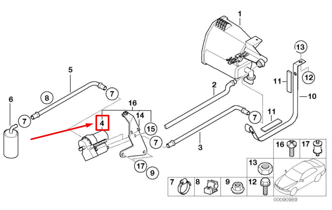 NEW BMW 5 E39 FUEL VAPOR DETECTION PUMP 16136756440 6756440 ORIGINAL