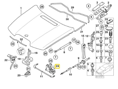 NEW BMW 7 E65 BONNET HOOD LID LOCK LATCH LOWER PART 51238240599 ORIGINAL