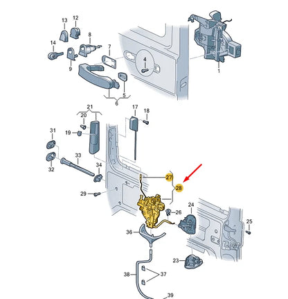 NEW VW TRANSPORTER T6 LEFT SLIDING DOOR REMOTE CONTROL LOCK 7E0843653BN