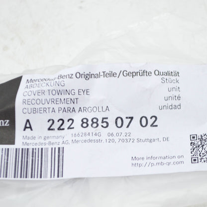 NEW MERCEDES-BENZ S W222 REAR BUMPER TOW EYE COVER A2228850702 ORIGINAL