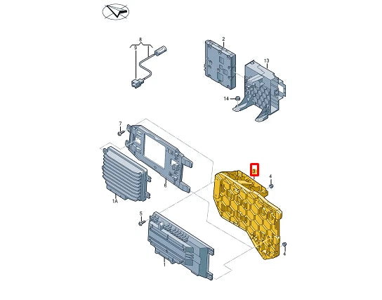 NEW AUDI A5 CABRIO F57 RADIO AMPLIFIER BRACKET 8W7907371 ORIGINAL
