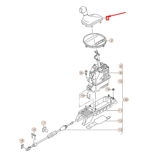 NEW AUDI TT FV 8S GEAR STICK GRIP LEATHER LHD 8S1713139IBR ORIGINAL