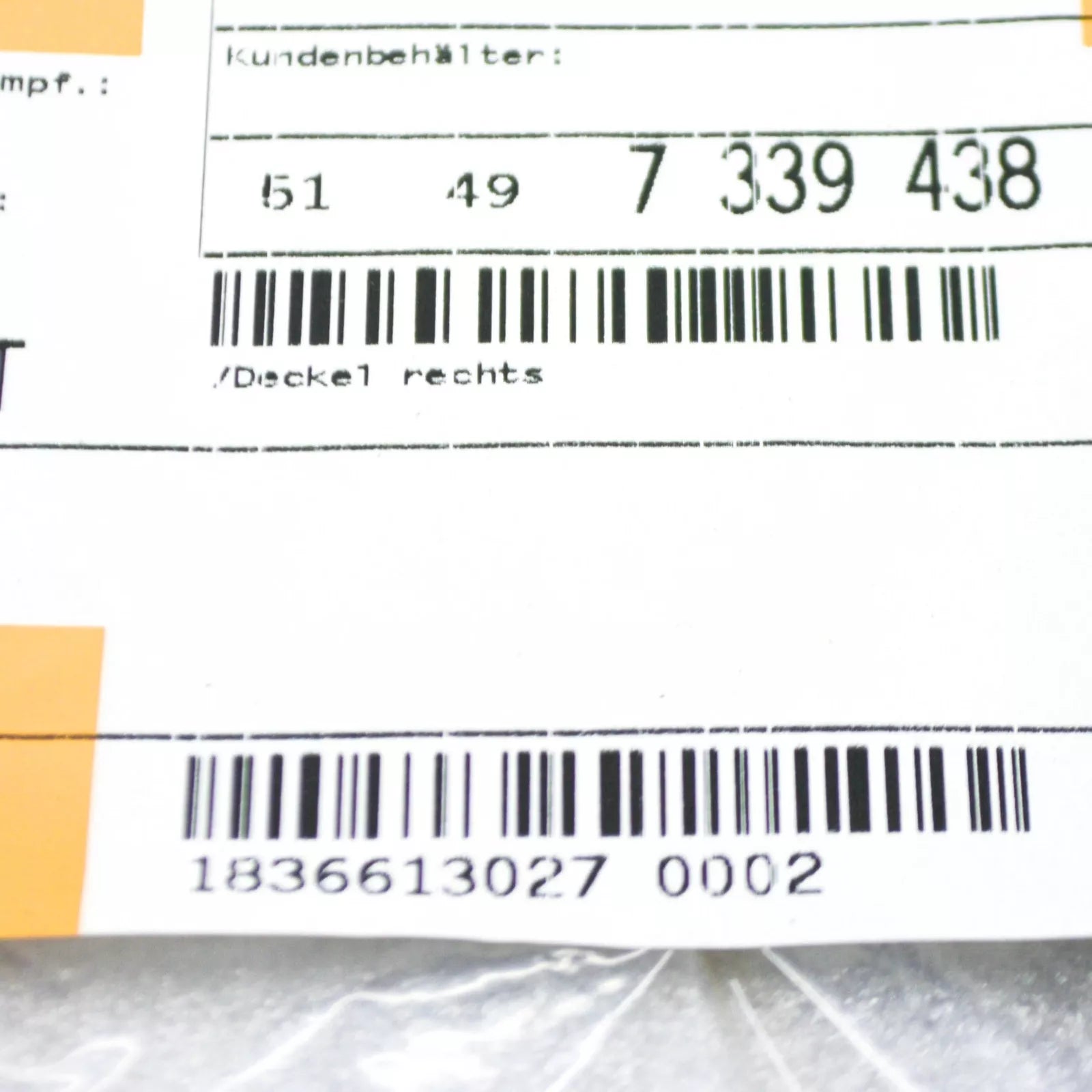 NEW BMW X4 F26 REAR LUGGAGE COMPARTMENT RIGHT COVER 51497339438 ORIGINAL