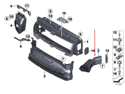 NEW BMW 1 F21 LEFT SIDE BRAKE AIR DUCT M SPORT 51748060311 8060311 2015 ORIGINAL