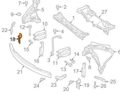 NEW MB GLK X204 FRONT RADIATOR CORE SUPPORT RIGHT BRACKET A2046201714 ORIGINAL