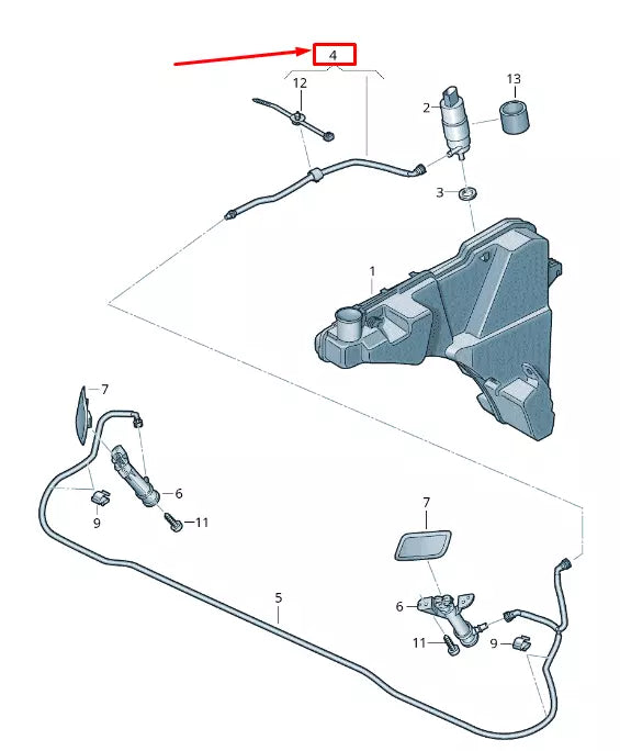 NEW AUDI Q5 FY HEADLIGHT WASHER SYSTEM HOSE 80A955667 ORIGINAL