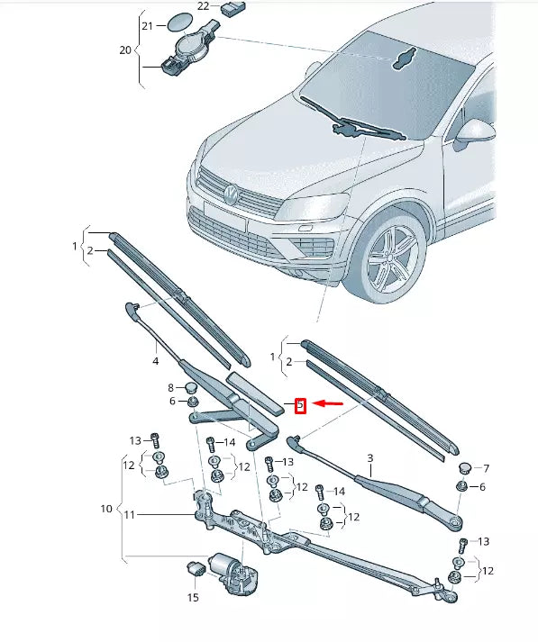 NEW VW TOUAREG 7P MK2 FRONT LEFT WIPER ARM COVER RHD 7P0955205A