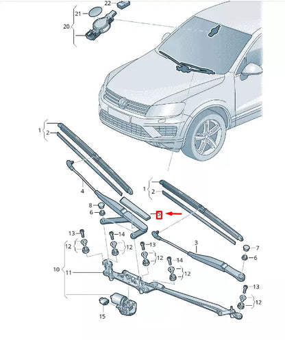 NEW VW TOUAREG 7P MK2 FRONT LEFT WIPER ARM COVER RHD 7P0955205A