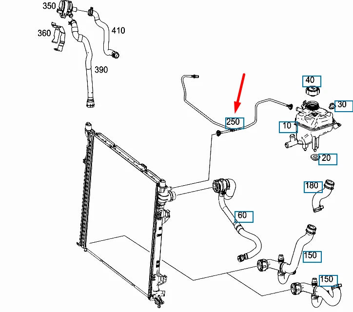NEW MERCEDES-BENZ GLE W166 RADIATOR COOLANT HOSE A1665000875