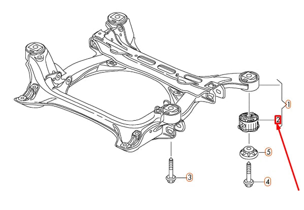 NEW AUDI Q7 4L FRONT ASSEMBLY CARRIER BONDED RUBBER BUSH 7L0499035A ORIGINAL