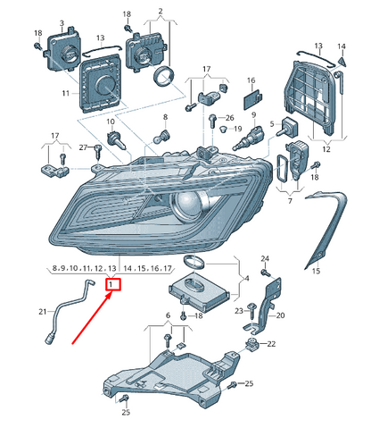 new audi q5 8r front left headlight lhd 8r0941043d original