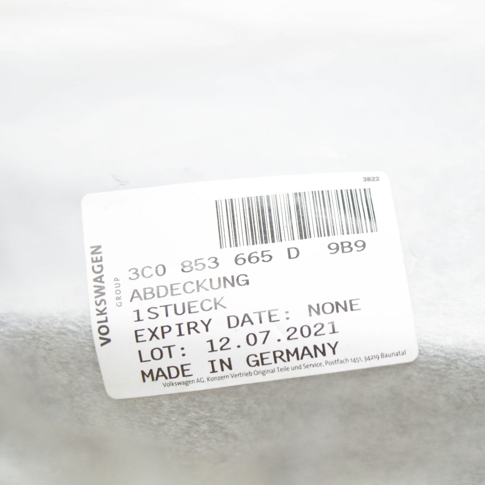 NEW VOLKSWAGEN PASSAT B6 LEFT FRONT BUMPER GRILLE 3C0853665D9B9 ORIGINAL