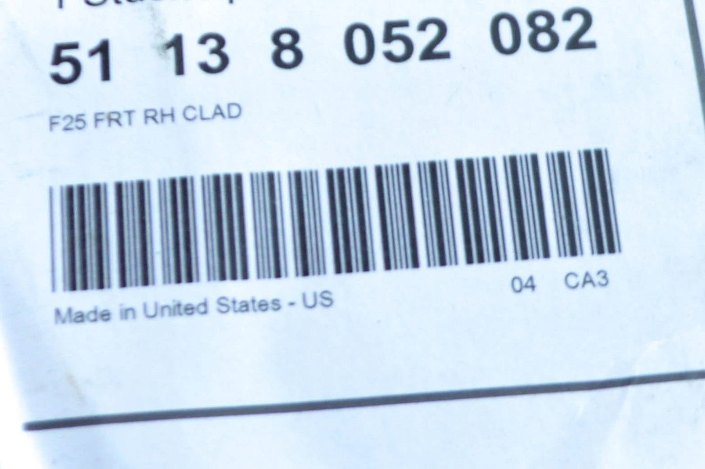 NEW BMW X3 F25 M FRONT RIGHT DOOR LOWER MOLDING 51138052082 ORIGINAL