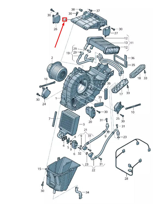 NEW VW TOUAREG 7P MK2 EVAPORATOR HOUSING COVER 7P0820954