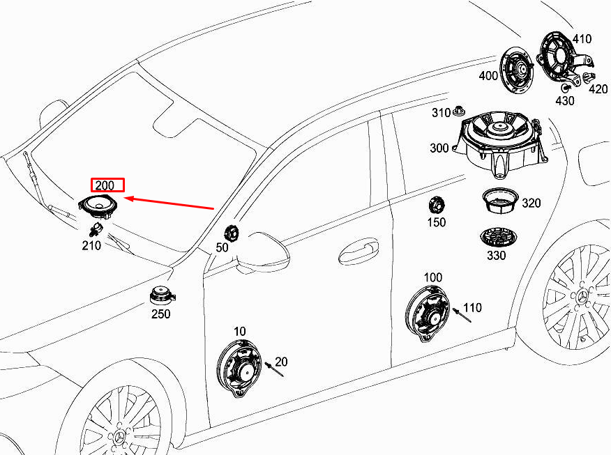 new mercedes-benz a w177 instrument panel speaker a2478202901 original