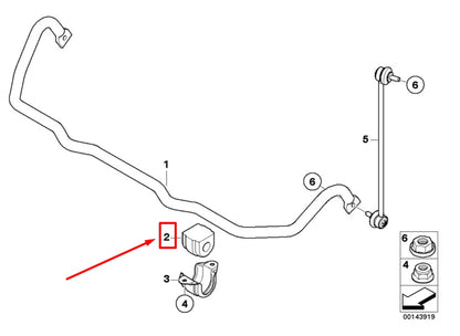 NEW BMW 5 E60 FRONT STABILIZER RUBBER MOUNTING 6770003 31356770003 ORIGINAL