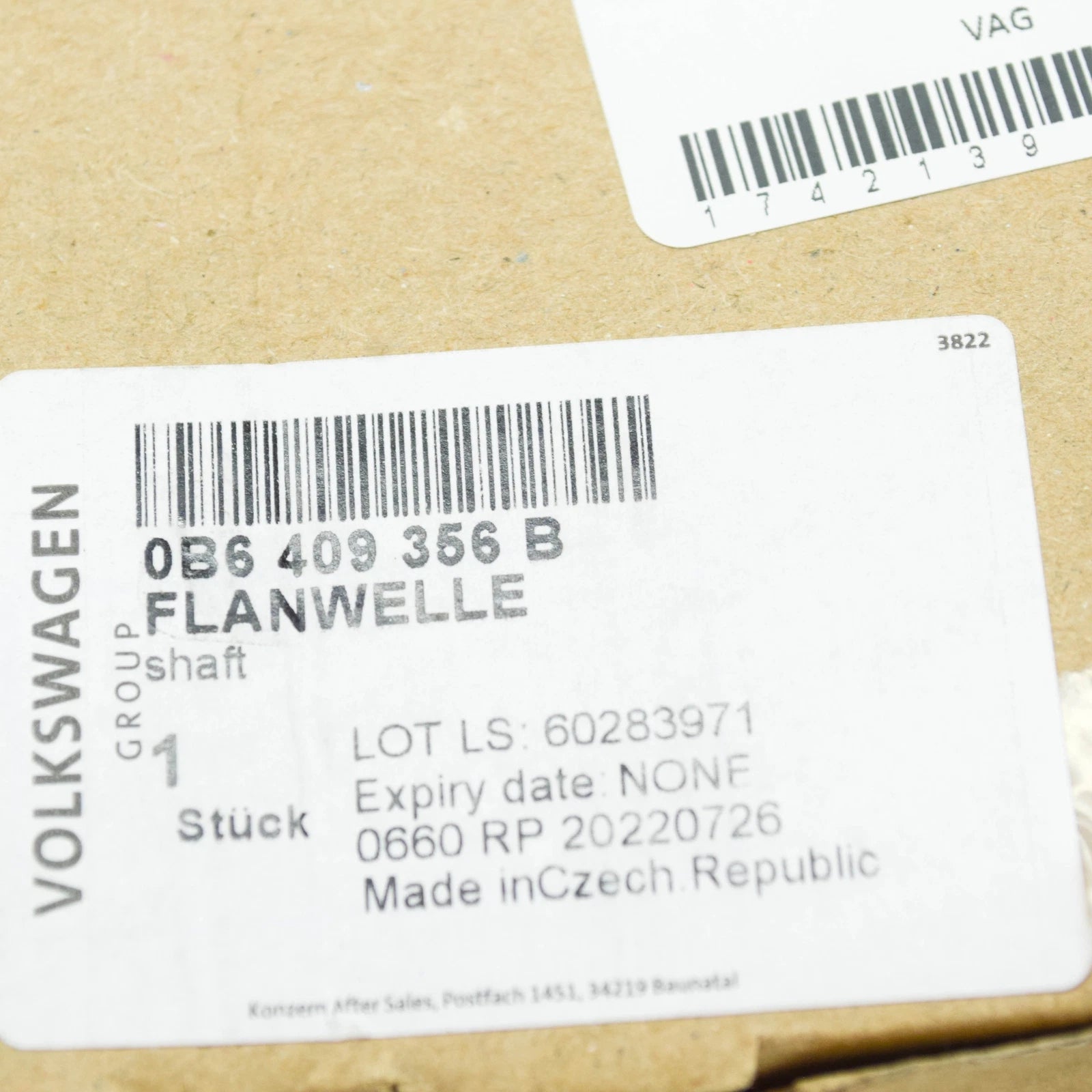 NEW AUDI A6 AVANT C6 DIFFERENTIAL FLANGED SHAFT 0B6409356B ORIGINAL