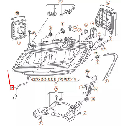 NEW AUDI Q5 8R FRONT LEFT HEADLIGHT HOSE 8R0941717