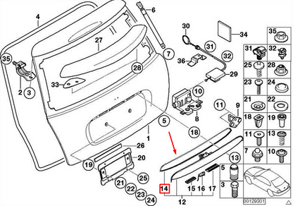 new mini cooper r50 rear trunk lid grip gasket 51247114521 7114521 original