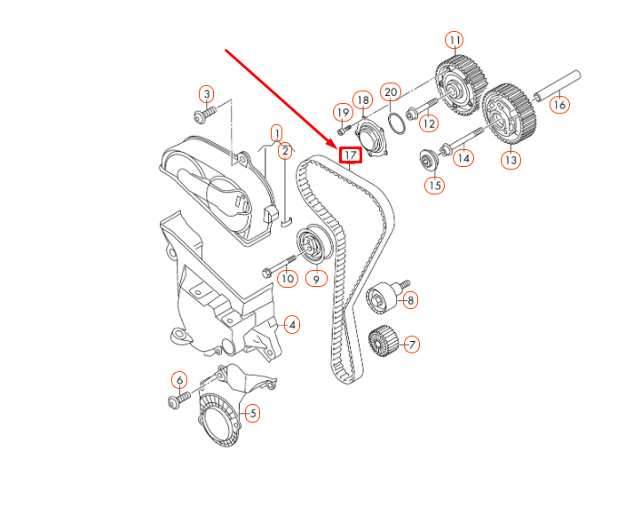 new audi a1 8x engine timing toothed belt 04e109119f original