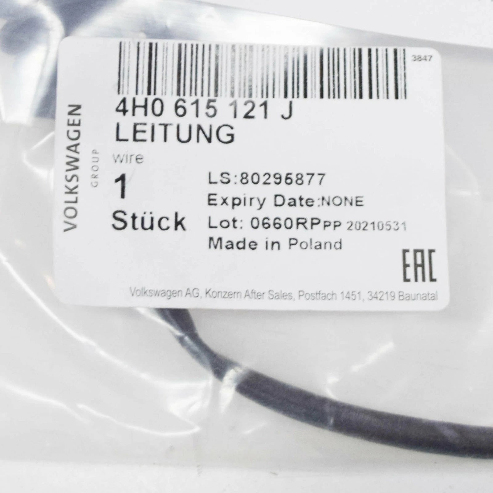 NEW AUDI A8 D4 FRONT BRAKE PAD WEAR SENSOR 4H0615121J