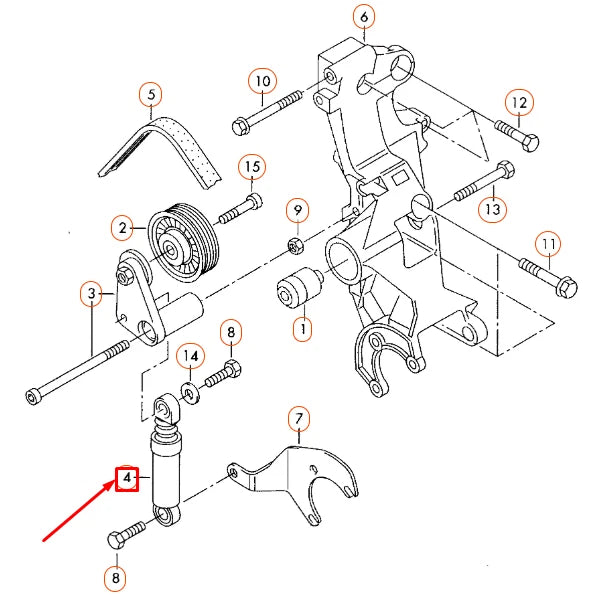 NEW AUDI A4 B6 BELT TENSIONER WITH DAMPER 038903315P ORIGINAL