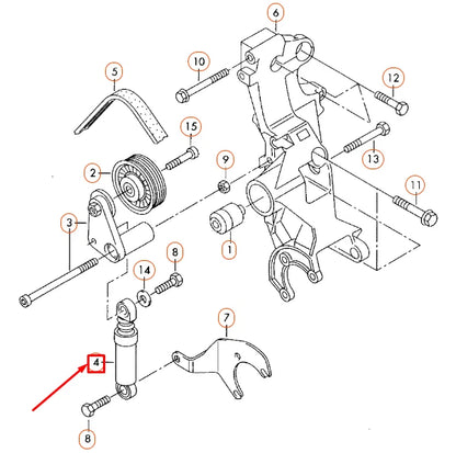 NEW AUDI A4 B6 BELT TENSIONER WITH DAMPER 038903315P ORIGINAL