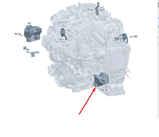 NEW MERCEDES-BENZ E W213 LEFT SIDE ENGINE BRACKET A6542232900