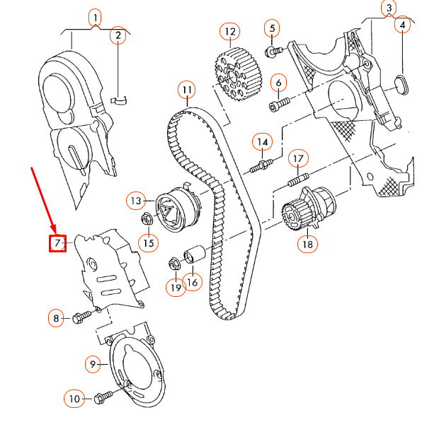 NEW AUDI A3 8P CENTER TOOTHED BELT GUARD 038109147D ORIGINAL