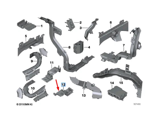 NEW BMW 7 G11 BRACKET PLUT RIGHT CONNECTION 61136835118 ORIGINAL