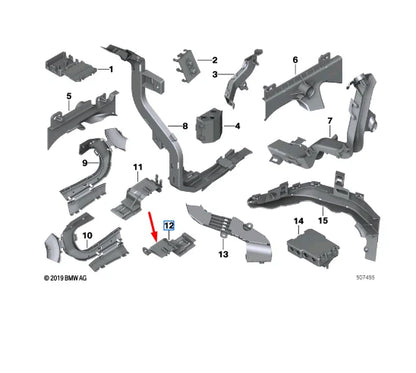 NEW BMW 7 G11 BRACKET PLUT RIGHT CONNECTION 61136835118 ORIGINAL