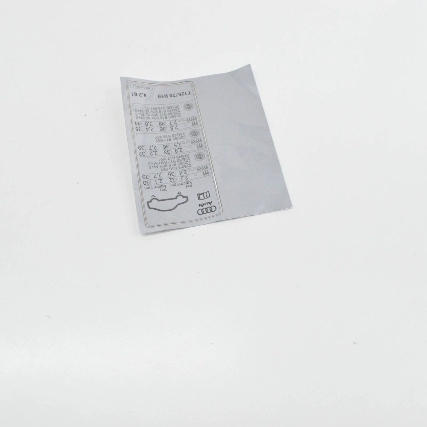 NEW AUDI A4 B8 TYRE PRESSURE DATA PLATE 8K0010502LJ ORIGINAL