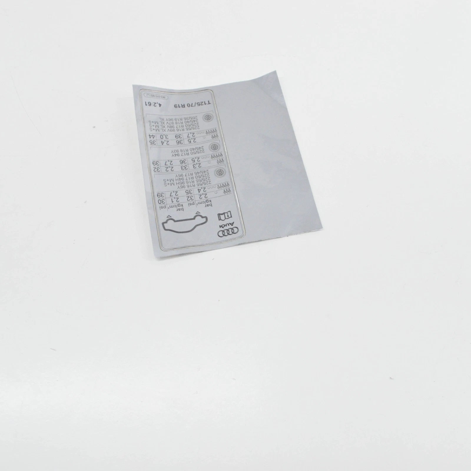 NEW AUDI A4 B8 TYRE PRESSURE DATA PLATE 8K0010502LJ ORIGINAL