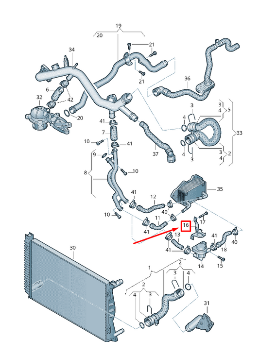 new audi a6 avant c6 additional coolant pump bracket 06e121521d original