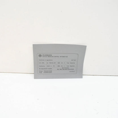 NEW VOLKSWAGEN ENGINE DATA NOTICE LABEL STICKER 06J010005AP ORIGINAL