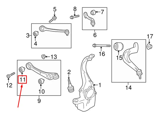 NEW AUDI A4 AVANT B8 FRONT LOWER INNER CONTROL ARM BUSHING 8K0407182B ORIGINAL