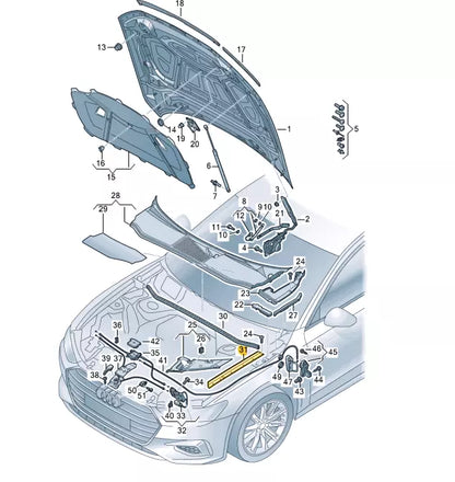 NEW AUDI A6 C8 LEFT UNDER HOOD SEAL COVER 4K08205819B9 4K0820581 9B9 ORIGINAL